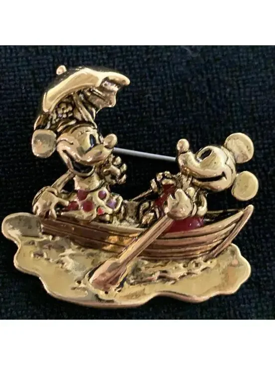 Vintage Retired Disney Napier Golden Mickey And Minnie Mouse - Picture 1 of 6